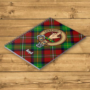 Clan Boyd Crest over Tartan Notebook