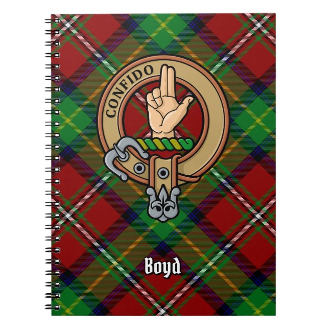 Clan Boyd Crest over Tartan Notebook (Front)