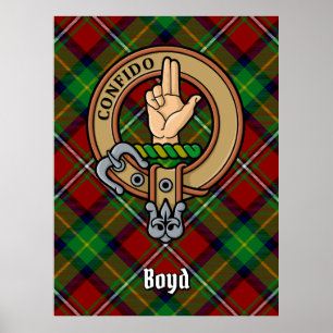 Clan Boyd Crest over Tartan Poster