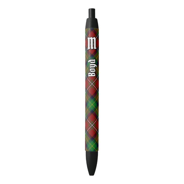 Clan Boyd Tartan Black Ink Pen (Front Vertical)