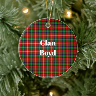 Clan Boyd Tartan Ceramic Tree Decoration