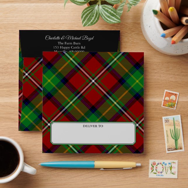 Clan Boyd Tartan Envelope (Desk)