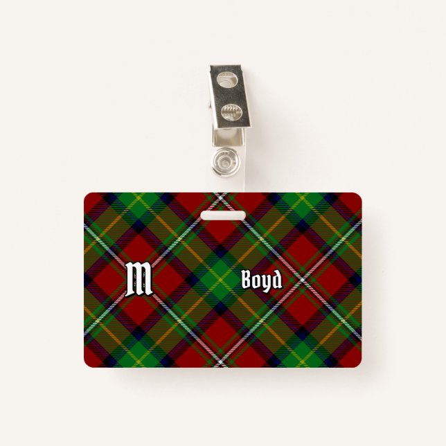 Clan Boyd Tartan ID Badge (Front with Clip)
