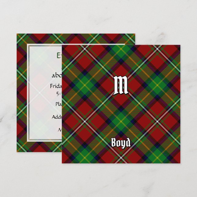 Clan Boyd Tartan Invitation (Front/Back)