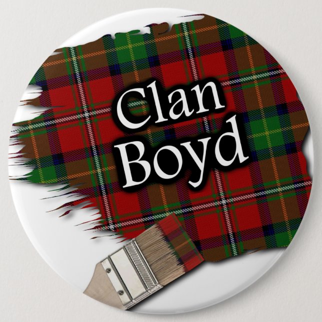 Clan Boyd Tartan Paint Brush 6 Cm Round Badge (Front)