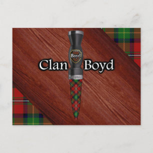 Clan Boyd Tartan Sgian Dubh Blade Postcard