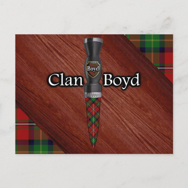 Clan Boyd Tartan Sgian Dubh Blade Postcard (Front)