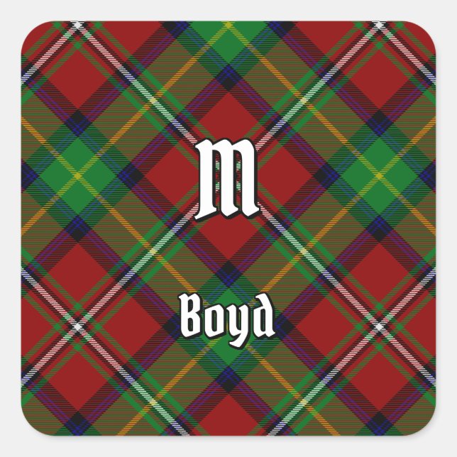 Clan Boyd Tartan Square Sticker (Front)