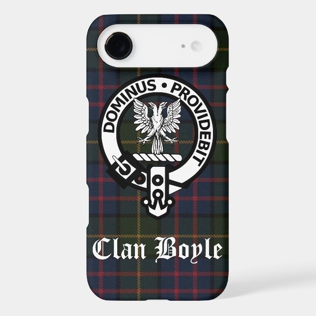 Clan Boyle Crest Badge & Tartan Case-Mate iPhone Case (Back)