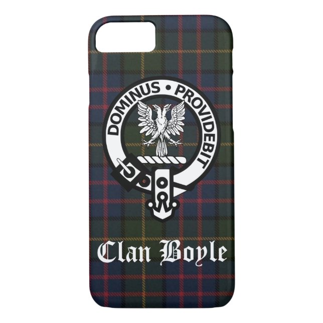 Clan Boyle Crest Badge & Tartan Case-Mate iPhone Case (Back)