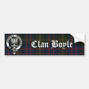 Clan Boyle Crest & Tartan Bumper Sticker