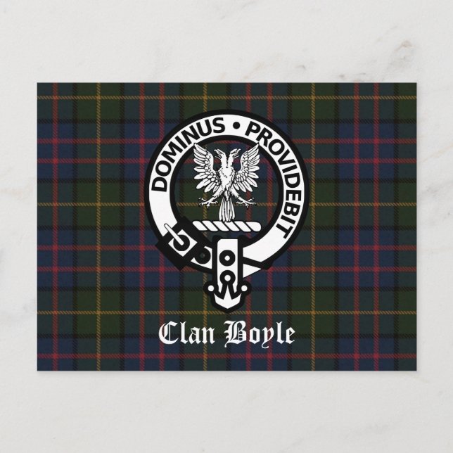 Clan Boyle Crest & Tartan Postcard (Front)