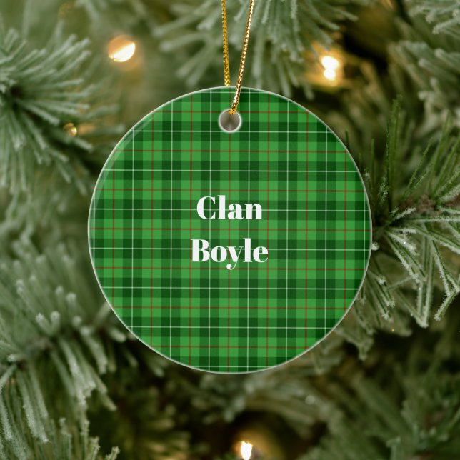 Clan Boyle Tartan Ceramic Tree Decoration (Tree)
