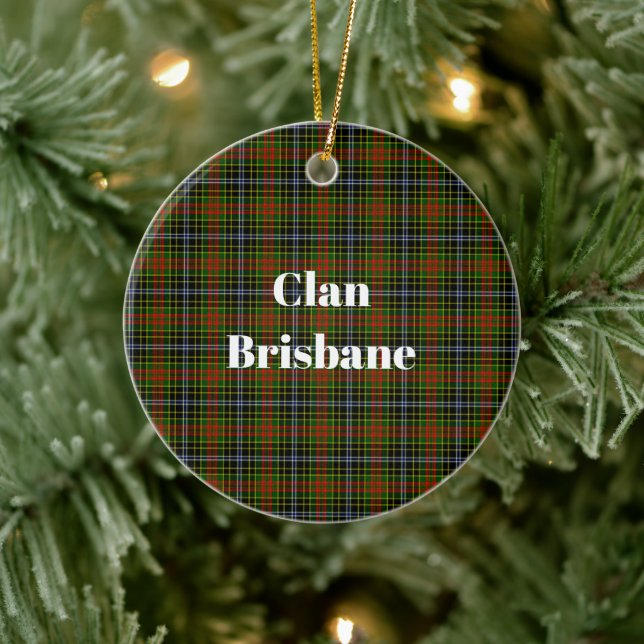 Clan Brisbane Tartan Ceramic Tree Decoration (Tree)