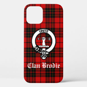 Clan Brodie Crest Badge and Tartan iPhone 12 Case