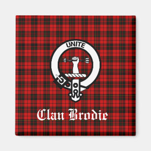 Clan Brodie Crest Badge and Tartan Magnet