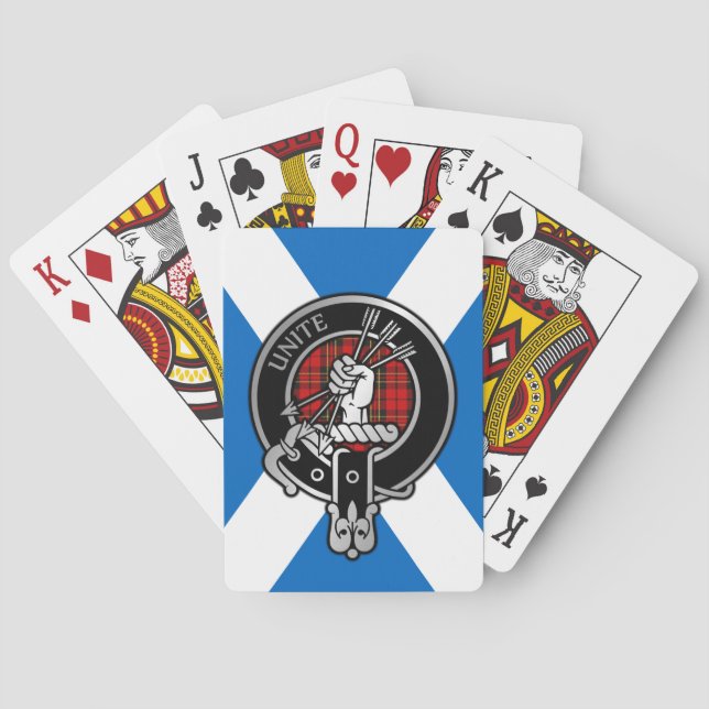 Clan Brodie Crest & Tartan on Saltire Bicycle Play Playing Cards (Back)