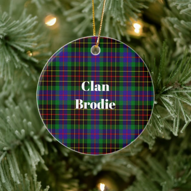 Clan Brodie Hunting Tartan Ceramic Tree Decoration (Tree)