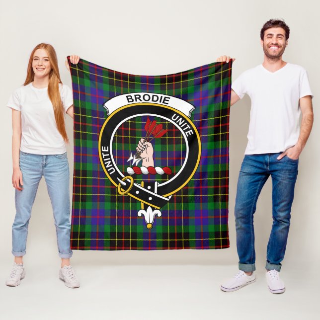 Clan Brodie Hunting Tartan Plaid Fleece Blanket (In Situ)
