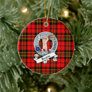Clan Brodie Modern Badge Tartan Plaid Ceramic Tree Decoration