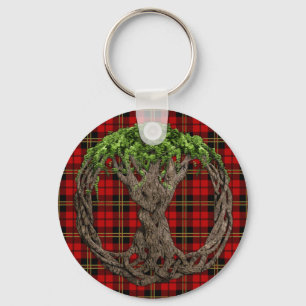 Clan Brodie Tartan And Celtc Tree Of Life Key Ring