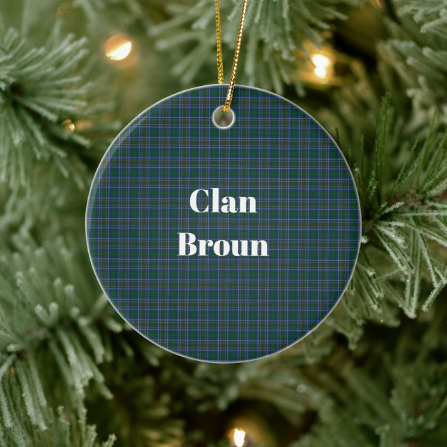 Clan Broun Tartan Ceramic Tree Decoration (Tree)