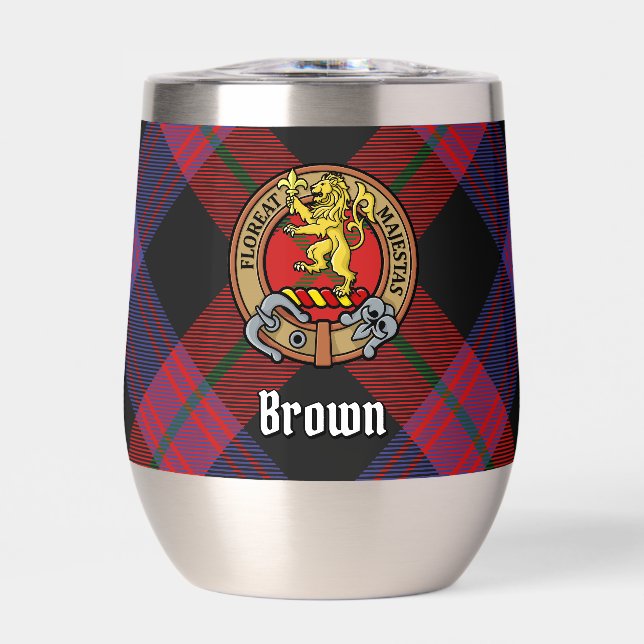 Clan Brown Crest over Tartan (Front)