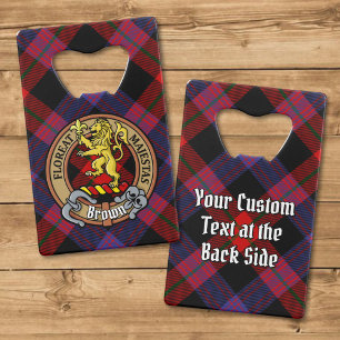Clan Brown Crest over Tartan