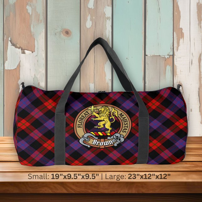 Clan Brown Crest over Tartan Duffle Bag (Creator Uploaded)