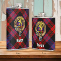 Clan Brown Crest over Tartan