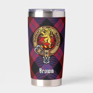 Clan Brown Crest over Tartan Insulated Tumbler