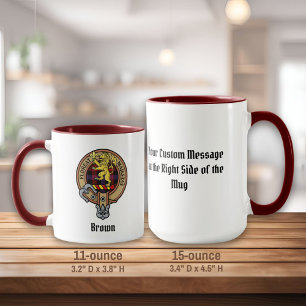 Clan Brown Crest over Tartan Mug