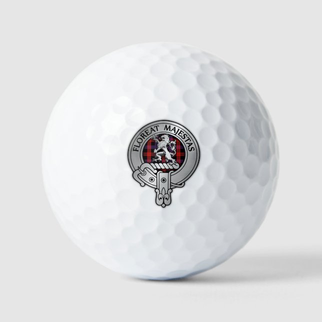 Clan Brown Crest & Tartan Golf Balls (Front)