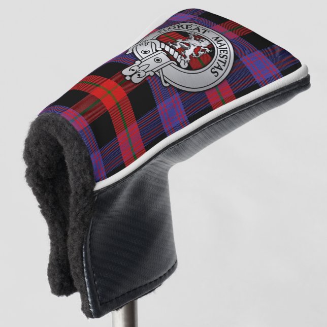 Clan Brown Crest & Tartan Golf Head Cover (3/4 Front)