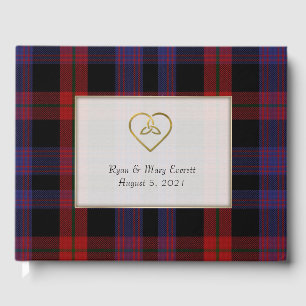 Clan Brown Plaid Celtic Heart Wedding Guest Book