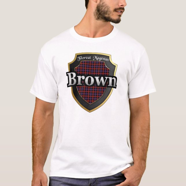 Clan Brown Scotland Tartan Dynasty T-Shirt (Front)