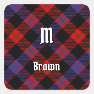 Clan Brown Tartan Square Sticker