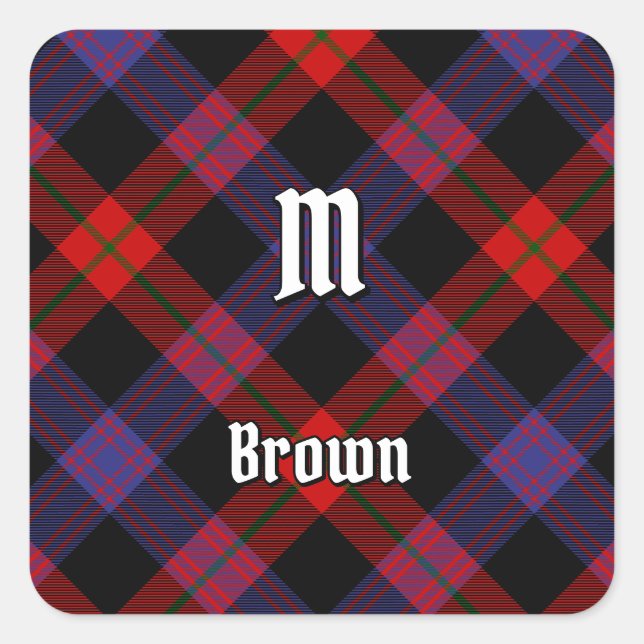 Clan Brown Tartan Square Sticker (Front)