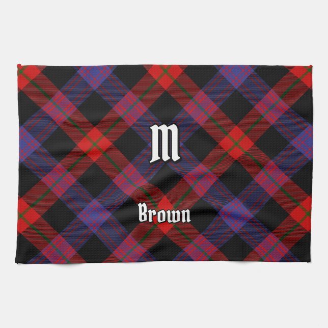 Clan Brown Tartan Tea Towel (Horizontal)