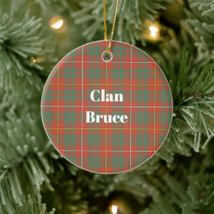 Clan Bruce Ancient Tartan Ceramic Tree Decoration