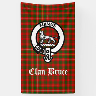 Clan Bruce Crest Badge & Tartan Custom  Banner