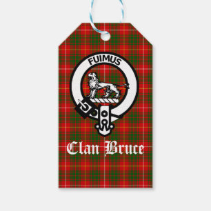 Clan Bruce Crest Badge & Tartan Custom   Gift Tags