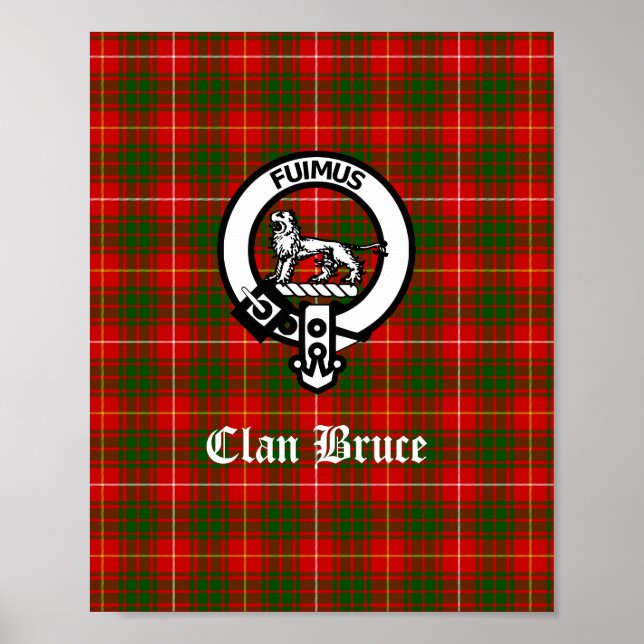 Clan Bruce Crest Badge & Tartan  Poster (Front)