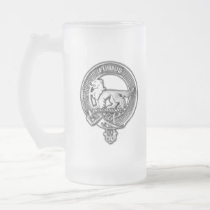 Clan Bruce Crest Frosted Glass Beer Mug
