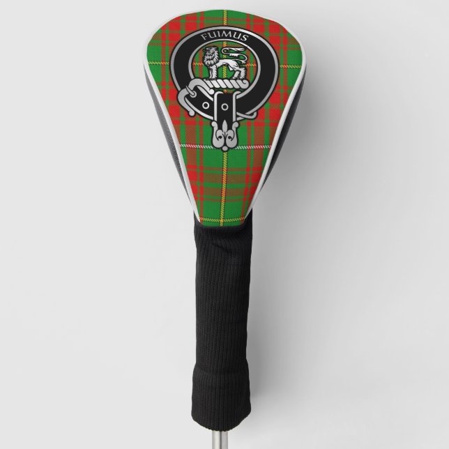 Clan Bruce Crest & Hunting Tartan Golf Head Cover (Front)
