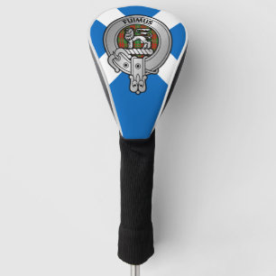 Clan Bruce Crest & Hunting Tartan on Saltire Golf Head Cover