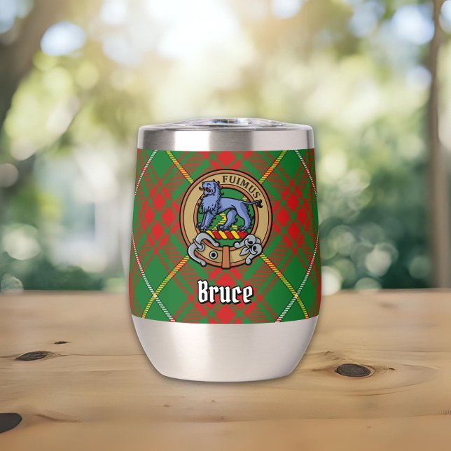 Clan Bruce Crest over Hunting Tartan (Creator Uploaded)