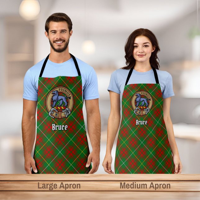 Clan Bruce Crest over Hunting Tartan Apron (Creator Uploaded)