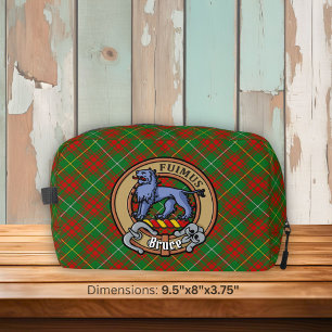 Clan Bruce Crest over Hunting Tartan Dopp Kit