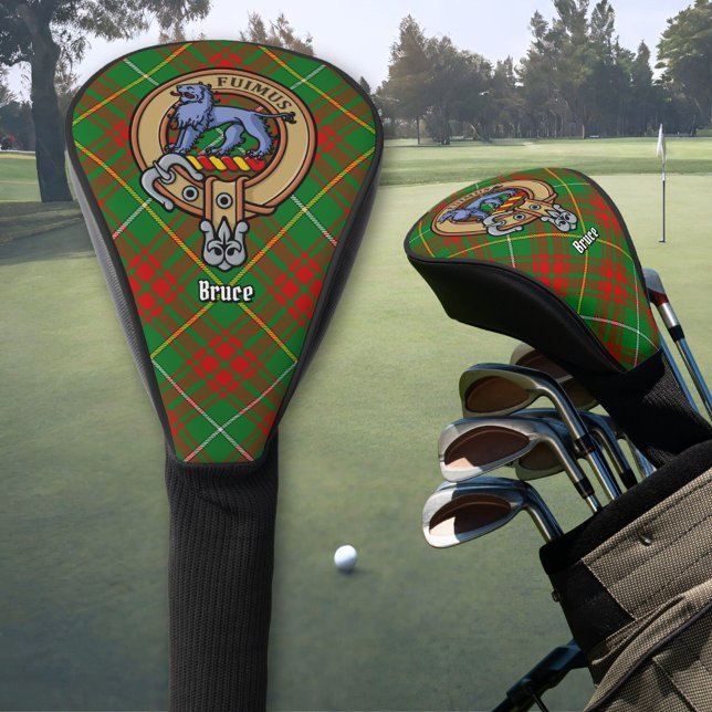 Clan Bruce Crest over Hunting Tartan Golf Head Cover (Creator Uploaded)